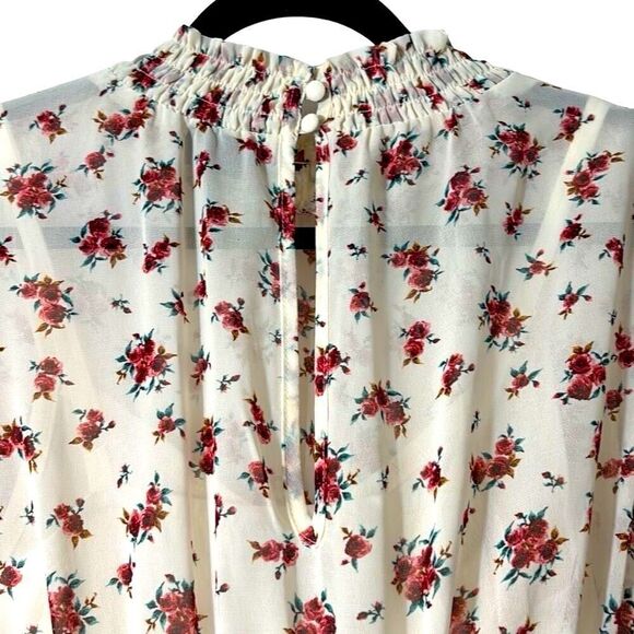 Torrid semi-sheer floral print dress w separate slip smocking detail 0 ( L) - Picture 7 of 16